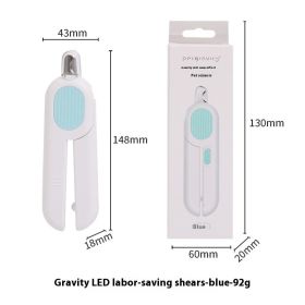 Pet LED Labor-saving Cat Nail Scissors (Option: Blue 15cm-Pet Nail Clippers)