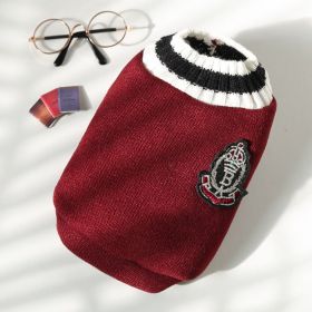 Pet Sweater For Small & Medium Dogs; Knitted Dog Vest Cat Clothes; Winter Pet Apparel (Color: Red, size: S)